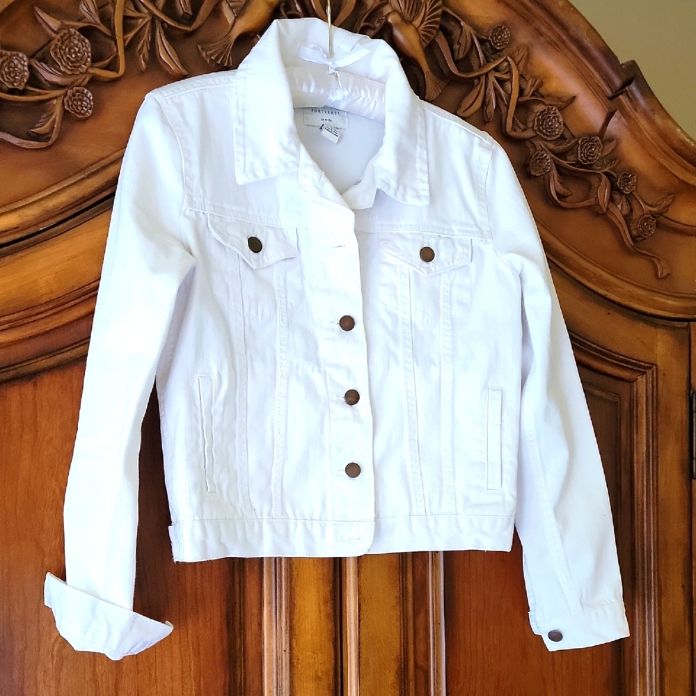 Forever 21 Bright White Denim Jacket
